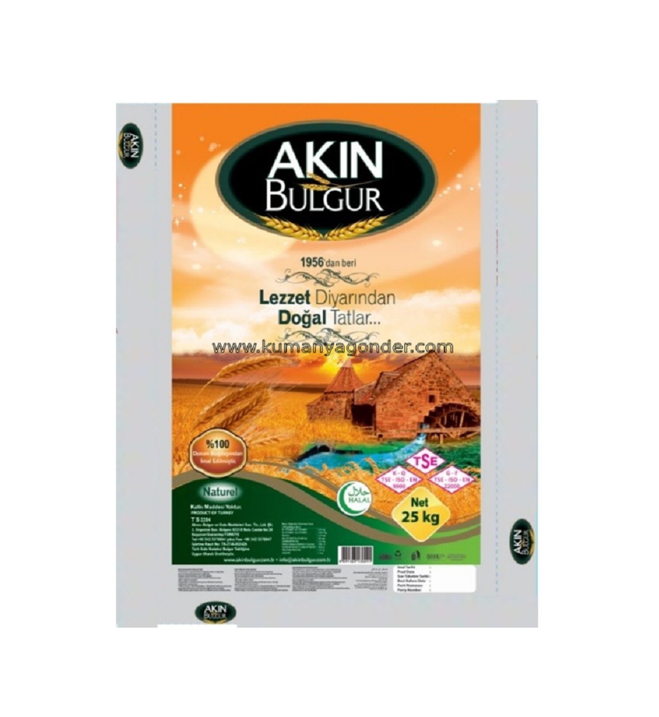 Akın Çiğ Köftelik Bulgur Esmer 25 Kg - Bakliyat toptan satış