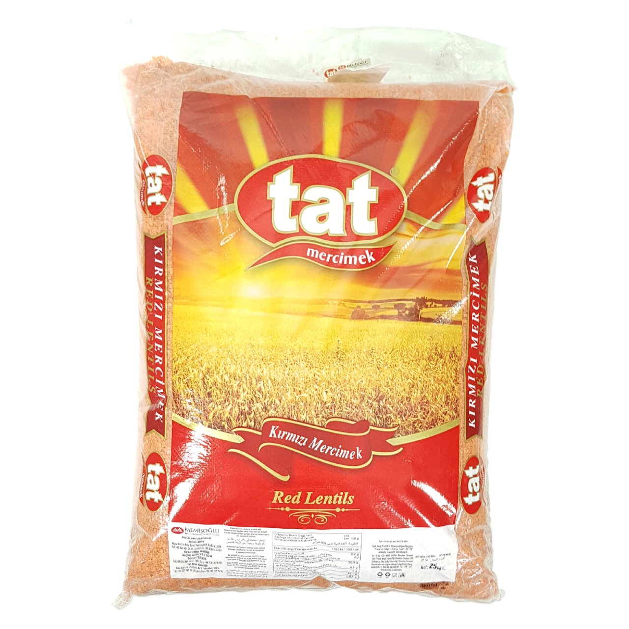 Tat Kırmızı Mercimek İthal 25 kg - Bakliyat toptan satış