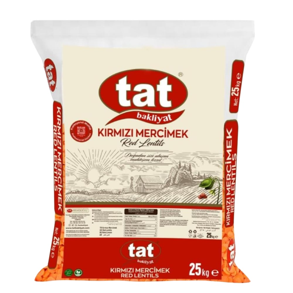 Tat Kırmızı Mercimek Yerli 25 Kg - Bakliyat toptan satış