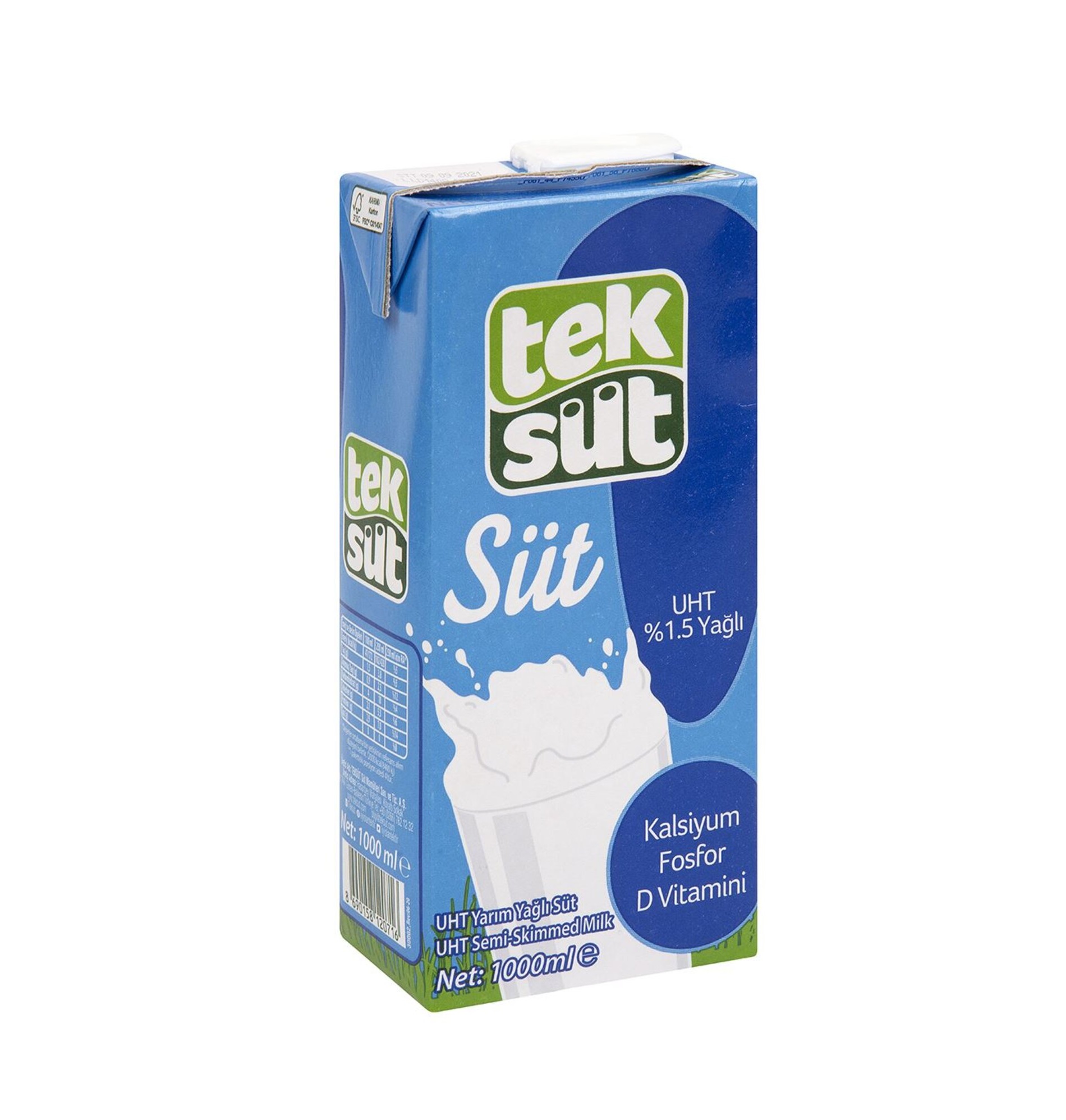 Teksüt Yarım Yağlı Süt 1 Lt (12 Ad) - Kahvaltılık & Şarküteri toptan satış