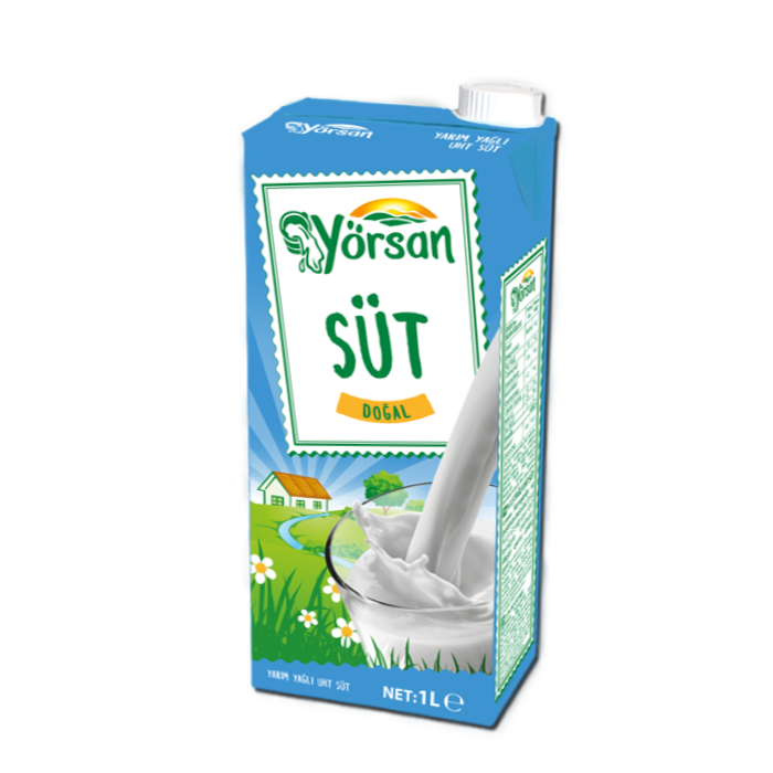 Yörsan Yarım Yağlı Süt 1 Lt (12 Ad) - Kahvaltılık & Şarküteri toptan satış