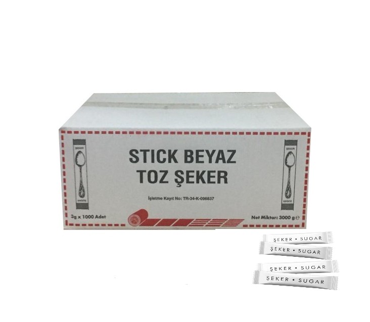 Horeca Stick Şeker 3 Gr (1000 Ad) - Şeker, Çay ve Kahve Ürünleri toptan satış